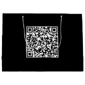 Zwarte cadeautas met gebrandmerkte QR-code op maat (Achterkant)