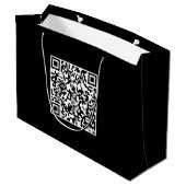 Zwarte cadeautas met gebrandmerkte QR-code op maat (Achterkant Gekanteld)