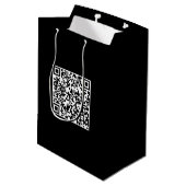 Zwarte cadeautas met gebrandmerkte QR-code op maat (Achterkant Gekanteld)