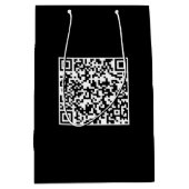 Zwarte cadeautas met gebrandmerkte QR-code op maat (Voorkant)
