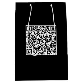 Zwarte cadeautas met gebrandmerkte QR-code op maat