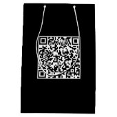 Zwarte cadeautas met gebrandmerkte QR-code op maat (Achterkant)