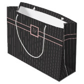 Zwarte cadeautas met roze strepen (Achterkant Gekanteld)
