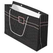 Zwarte cadeautas met roze strepen (Voorkant Gekanteld)