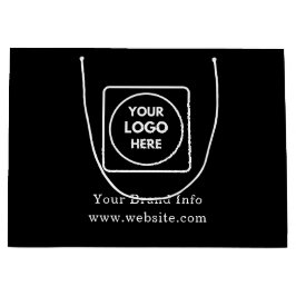 Zwarte cadeautas | Zakelijk logo op grote tas