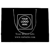 Zwarte cadeautas | Zakelijk logo op grote tas (Achterkant)