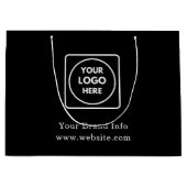 Zwarte cadeautas | Zakelijk logo op grote tas bedr (Voorkant)