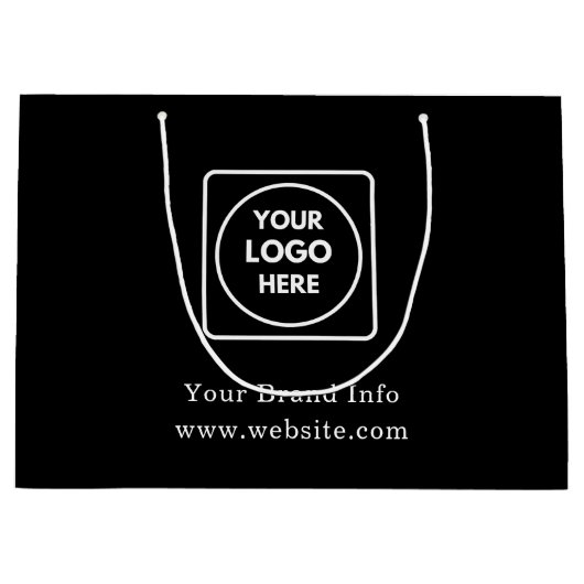 Zwarte cadeautas | Zakelijk logo op grote tas bedr (Voorkant)