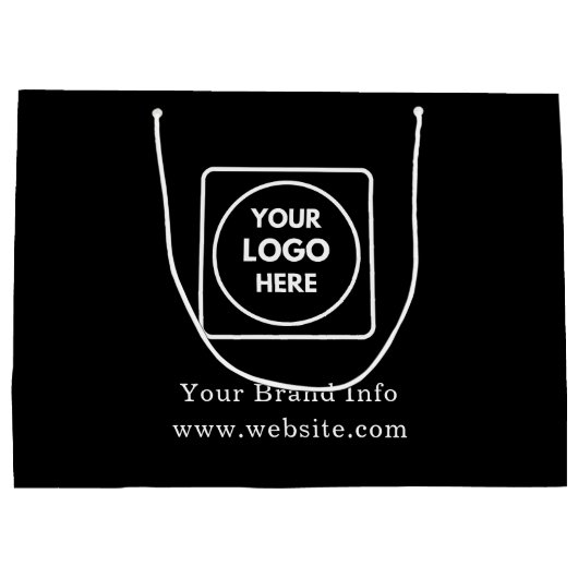 Zwarte cadeautas | Zakelijk logo op grote tas bedr (Achterkant)