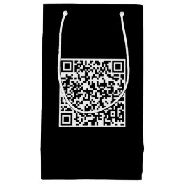 Zwarte cadeauzak met gebrand QR-code op maat Klein Cadeauzakje
