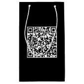 Zwarte cadeauzak met merk-QR-code Klein Cadeauzakje (Achterkant)