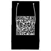 Zwarte cadeauzak met merk-QR-code Klein Cadeauzakje (Voorkant)