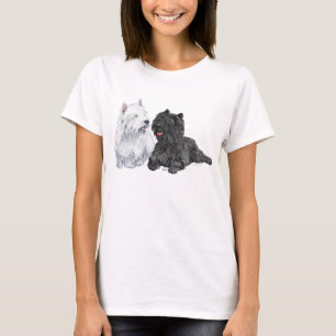 Zwarte Cairn en West Highland Terriërs T-shirt
