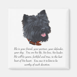Zwarte Cairn Terrier Aandenken - Reu $ Magneet