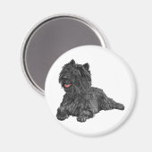 Zwarte Cairn Terrier Magneet (Voorkant / Achterkant)