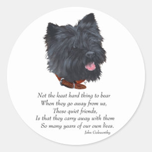Zwarte Cairn Terrier Regenboogbrug Ronde Sticker