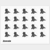 Zwarte Cairn Terrier Ronde Sticker (Vel)