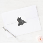 Zwarte Cairn Terrier Ronde Sticker (Envelop)