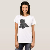 Zwarte Cairn Terrier T-shirt (Voorkant volledig)