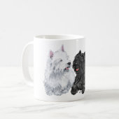 Zwarte Caïro en West Highland Terriers Koffiemok (Voorkant links)