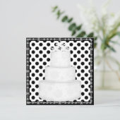 ZWARTE CAKE WEDDDING INVITATIE VAN DE SPOT VAN DE  KAART (Staand voorkant)