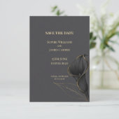 Zwarte Calla Lelie Bruiloft Bewaar de Datum Save The Date (Staand voorkant)