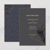 Zwarte Calla Lelie Bruiloft Bewaar de Datum Save The Date (Voorkant / Achterkant)