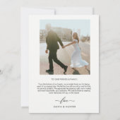 Zwarte Calligrafie-foto van Elegant minimalist Bedankkaart (Achterkant)