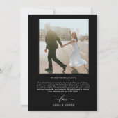 Zwarte Calligrafie-foto van Elegant minimalist Bedankkaart (Achterkant)