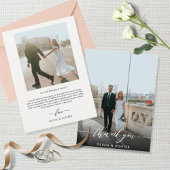 Zwarte Calligrafie-foto van Elegant minimalist Bedankkaart