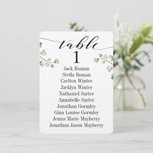 Zwarte Calligrafie Groene zitplaatskaart kaart 10 (Staand voorkant)