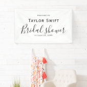 Zwarte Calligraphy Bruidsfeest Banner (Insitu)