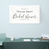 Zwarte Calligraphy Bruiloftsfeest Banner (Beurs)