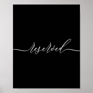 Zwarte Calligraphy Gereserveerd Poster