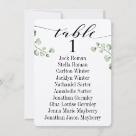 Zwarte Calligraphy Groene Zitplaatskaart Kaart 10