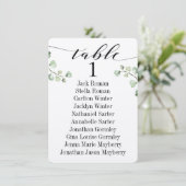 Zwarte Calligraphy Groene Zitplaatskaart Kaart 10 (Staand voorkant)