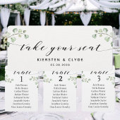 Zwarte Calligraphy Groenery Neem Uw Plaats Bovenst Kaart