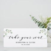 Zwarte Calligraphy Groenery Neem Uw Plaats Bovenst Kaart (Staand voorkant)