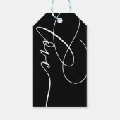 Zwarte Calligraphy Handtekening Dank U Cadeaulabel (Achterkant)