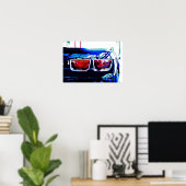 Zwarte Camaro ZL1-lantaarns met decaal Poster (Thuiskantoor)