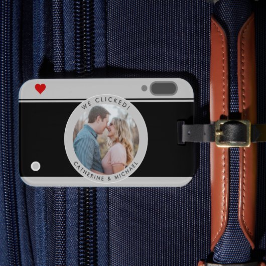 Zwarte camera Couponfotonamen Unieke Bagagelabel (Voorkant Insitu 4)