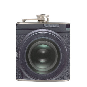 Zwarte camera heupfles