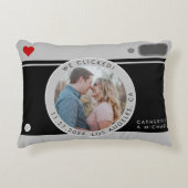 Zwarte Camerafoto Unieke Huwelijksverjaardag Accent Kussen (Voorkant)