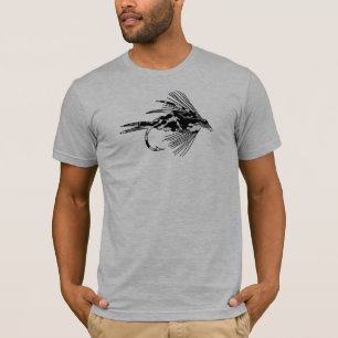 Zwarte Camo Fly Fishing lure T-shirt