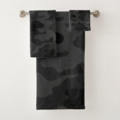 Zwarte Camouflage Bad Handdoek (Insitu)