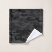 Zwarte Camouflage Bad Handdoek (Wasdoekje)