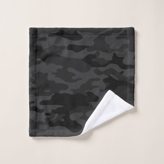 Zwarte Camouflage Bad Handdoek (Wasdoekje)