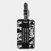 Zwarte Camouflage Bagagelabel (Voorkant verticaal)
