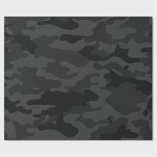 Zwarte Camouflage Cadeaupapier (Vlak)