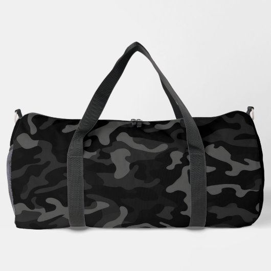 Zwarte Camouflage Duffel Bag Plunjezak (Achterkant)